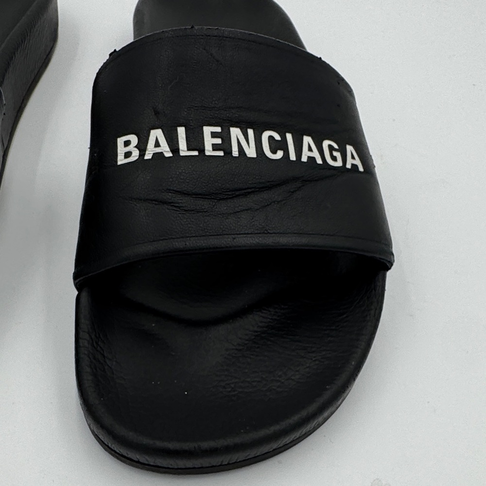 Balenciaga Black Logo Slides - Picture 4 of 6